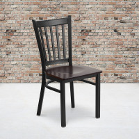 Flash Furniture XU-DG-6Q2B-VRT-WALW-GG Restaurant Chair in Black Walnut